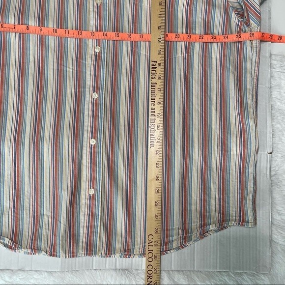Eddie Bauer Striped Multicolor Shirt Soft 100% Cotton Button Up Colorful Size XL - Picture 10 of 13